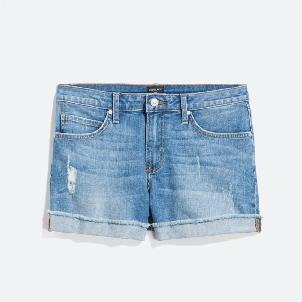 Romeo Distressed Cuffed Frayed Hem Denim Short